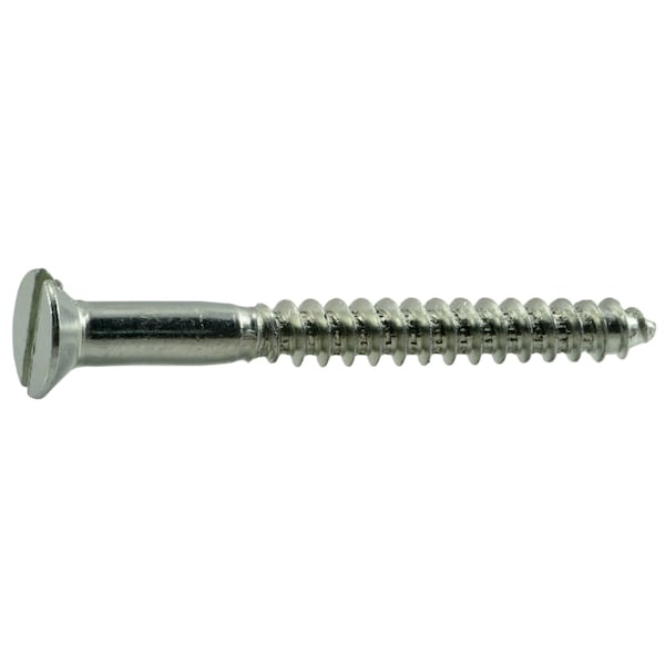 Midwest Fastener Wood Screw, #10, 2 in, Zinc Plated Steel Flat Head Slotted Drive, 40 PK 61285 - main
